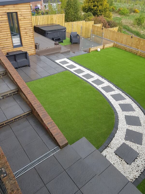 Photo Customers property after professional artificial grass installation